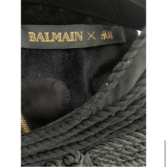 NWOT Balmain x H&M Black Velvet Rope Cocktail Dress Mini - Picture 8 of 11